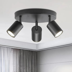 GU10 LED track spotlights with adjustable heads for indoor lighting