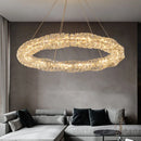 lustre Or Dimmable anneau lumière intérieur maison chambre salle à manger salon plafond moderne luxe cristal LED