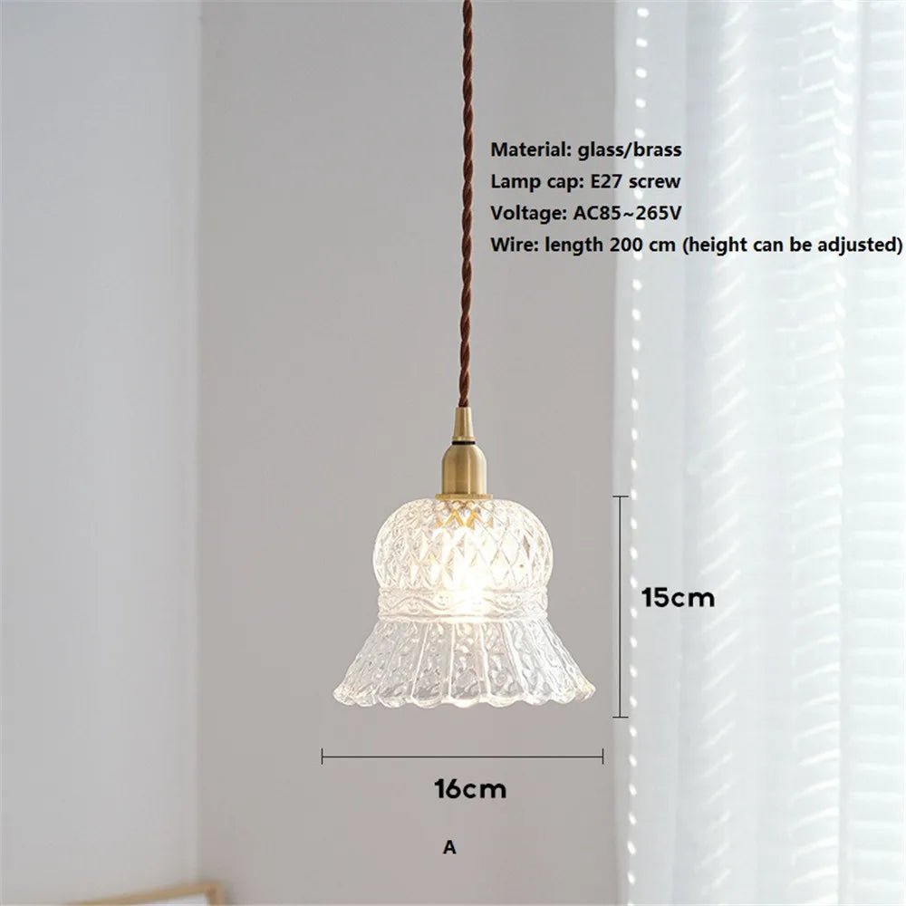 Vintage glass and brass chandelier for interior decoration
