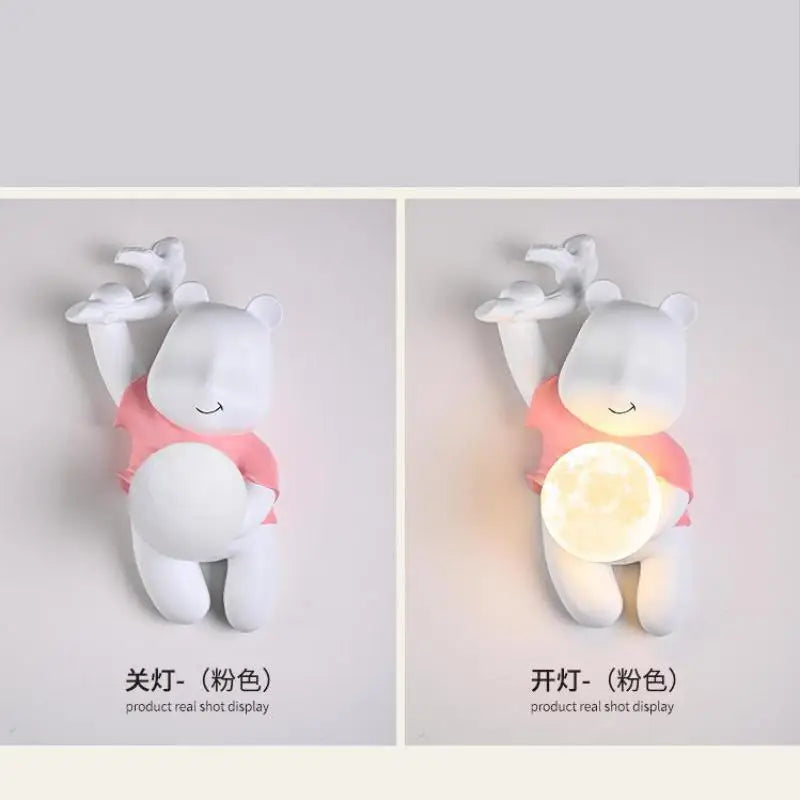 applique murale ours moderne pour chambre enfants et salon - vue 5 sur 9