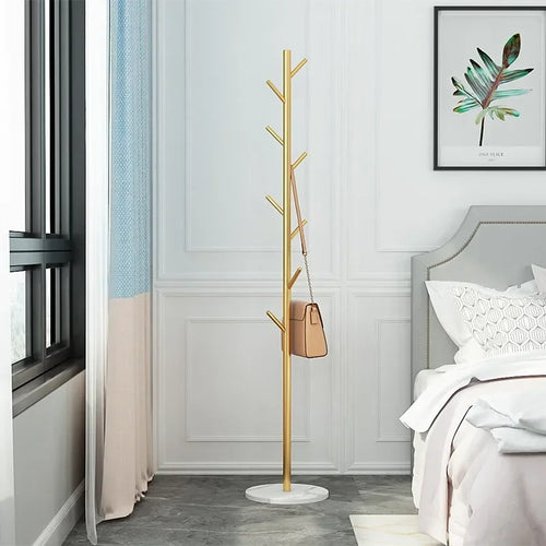 Metal Standing Holder for Purse, Tree with Light, Luxury Rock Plate Base, Marble Scarf and Bag Rack, Minimalist Stand - vue 5 sur 22