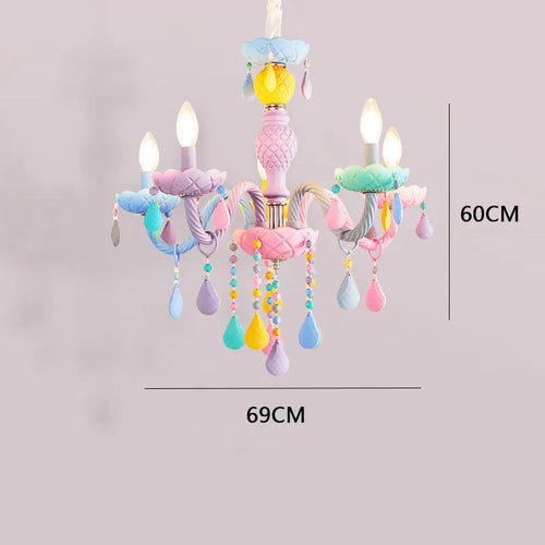 lustre cristal bougie deco intérieur led suspendue