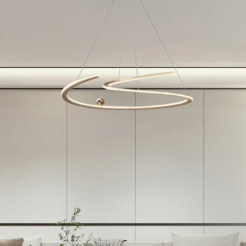 lustre moderne led anneaux pour décoration intérieure - vue 6 sur 12