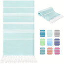 serviette de plage turque rayures pompons sechage rapide