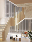 Nordic wood grain duplex rotating minimalist LED chandelier