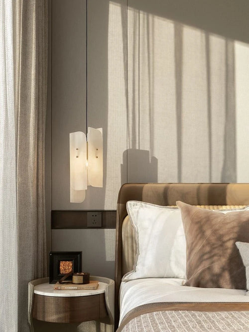 Modern decorative chandelier in natural marble minimalist - vue 2 sur 7
