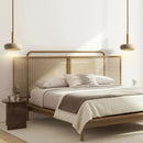 lustre moderne en bois avec suspension led en pierre