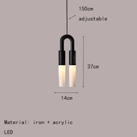 suspension led en métal avec cordon réglable et acrylique