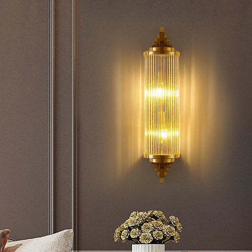 applique murale design en acier inoxydable et cristal pour éclairage créatif