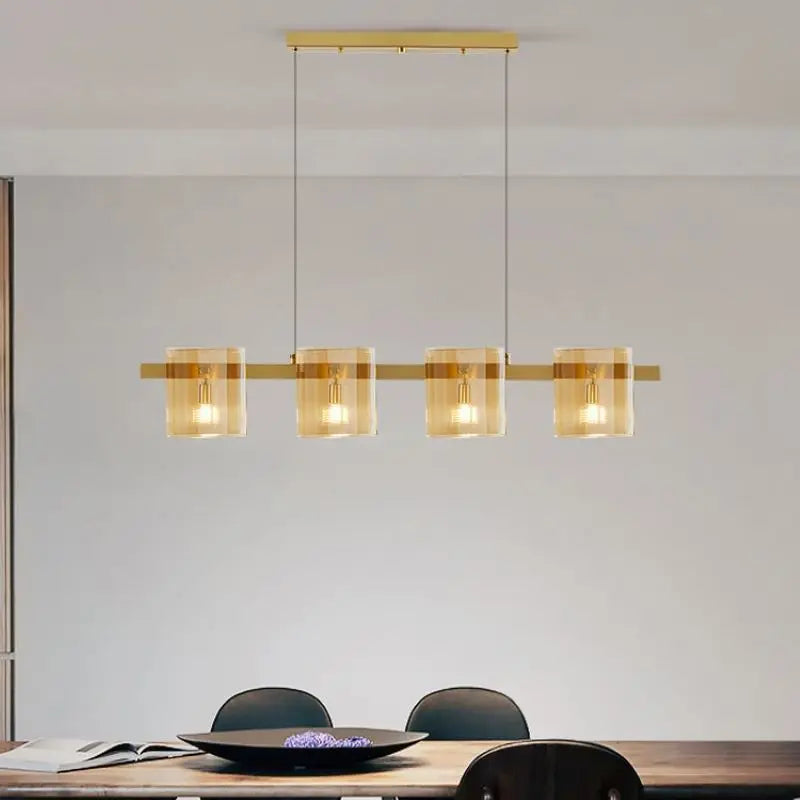 lustre italien minimaliste en verre pour éclairage moderne