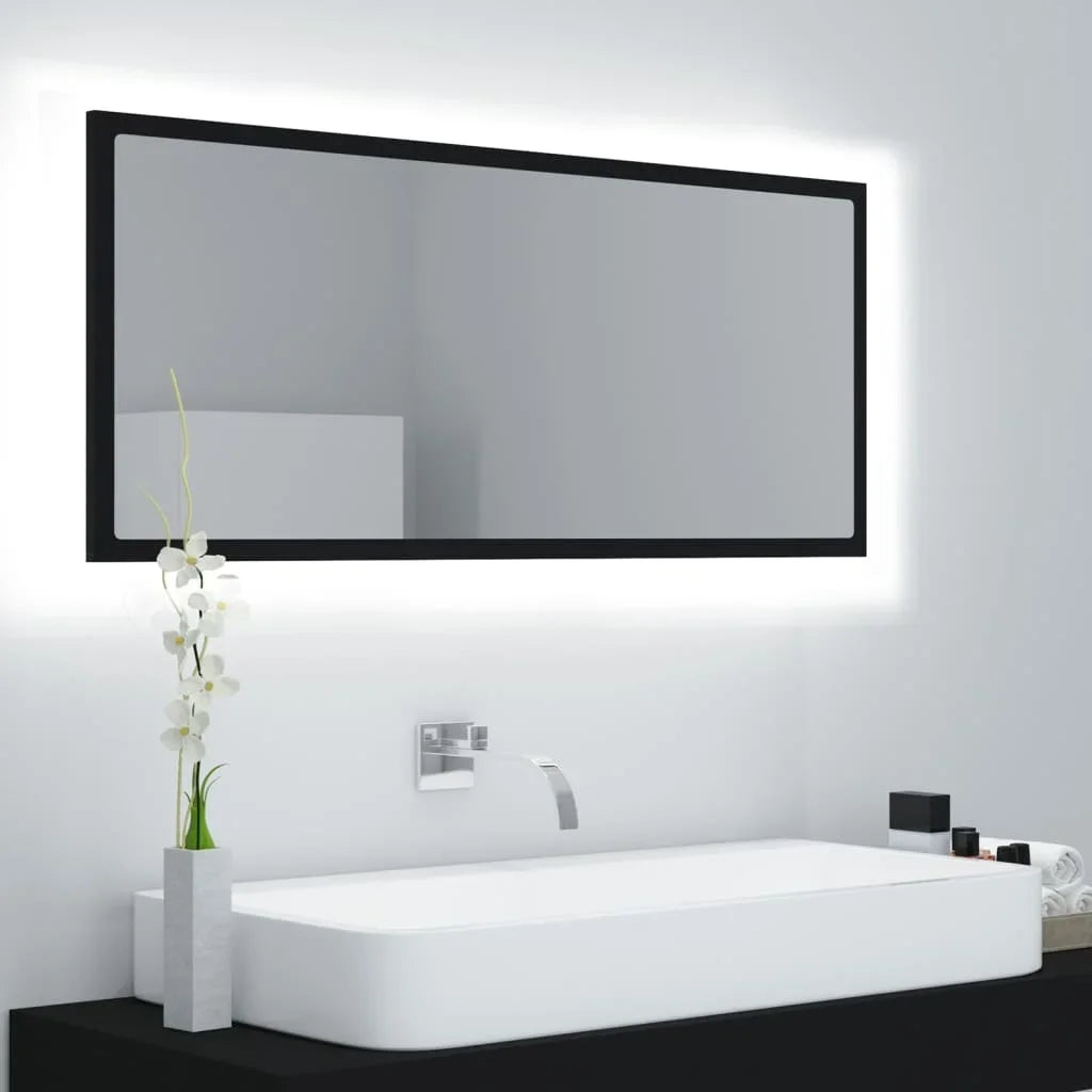 LED bathroom black 100x8,5x37 cm acrylic, modern Dressing room furniture girl bedroom bedside cabinet storage vanity wardrobe