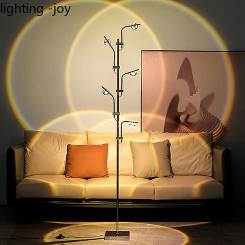 lampadaire led avec projection de coucher de soleil sur pied - vue 7 sur 9