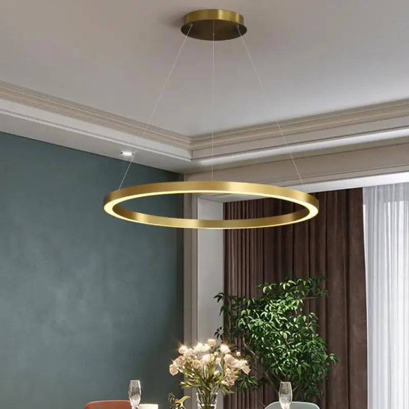 lustre led nordique circulaire pour décoration intérieure luxueuse - vue 5 sur 12