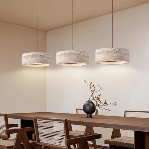 suspension à led style wabi sabi en pierre pour décoration intérieure - vue 2 sur 8
