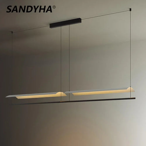 Modern nordic minimalist LED chandelier for contemporary interiors - vue 2 sur 12