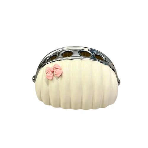 Nordic Ceramic Emulsion Bottle, Elegant Bag-Shaped Shampoo Dispenser, Exquisite Soap Bottle, Bathroom Accessories - vue 7 sur 9