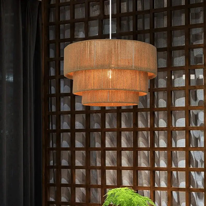 applique murale en corde de chanvre de chambre à coucher salle à manger salon allée japonaise - vue 6 sur 10