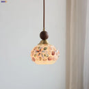 suspension en verre coloré avec fil de bois réglable moderne
