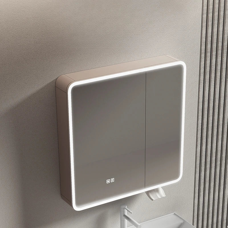 armoire circulaire en aluminium avec miroir éclairage intelligent et rangement - vue 4 sur 32