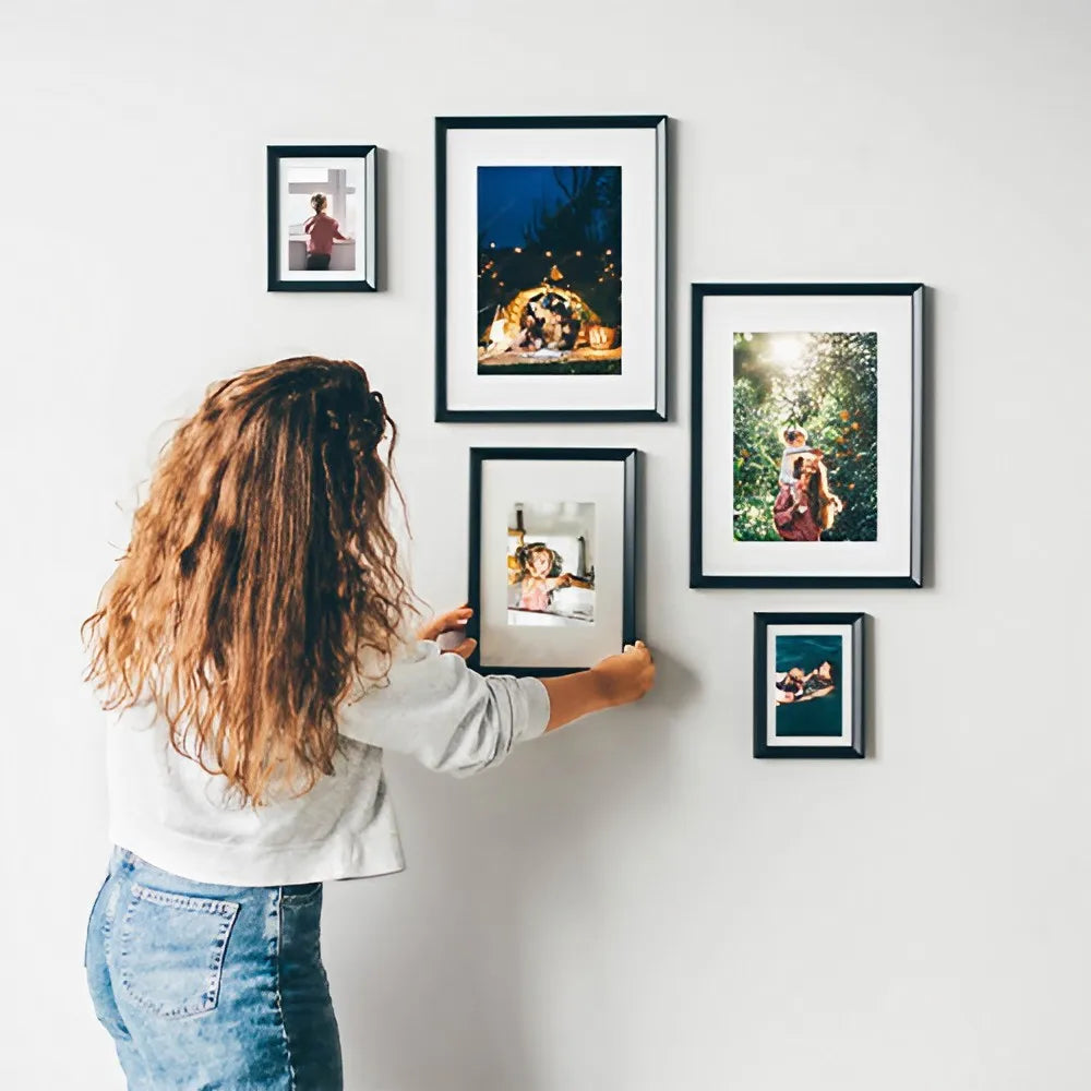 Versatile photo frames in different sizes, suitable for wall or table display, modern design, suitable for home (Black) - vue 2 sur 7