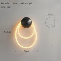 Applique murale led art déco anneau silicone éclairage distinctif 3000k