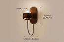 Walnut Wood Circular Sphere, Modern style Wabi-sabi minimalist Wall Sconce light for Bedroom, Bedside, Living, Dining Room