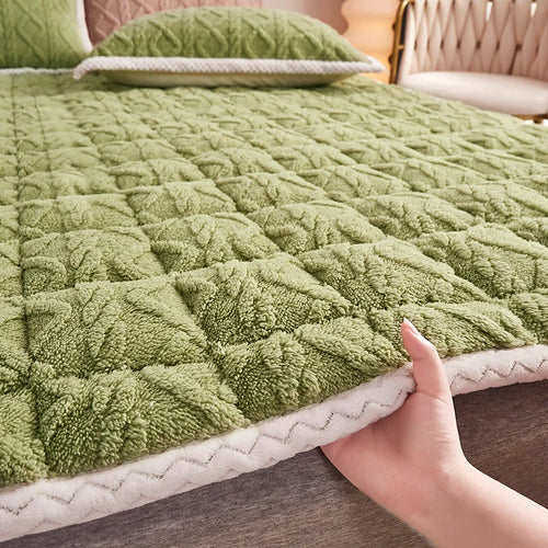 surmatelas doux hiver en velours agneau pour étudiants - vue 10 sur 12