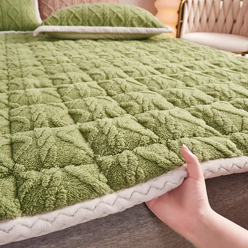 surmatelas doux hiver en velours agneau pour étudiants - vue 9 sur 12