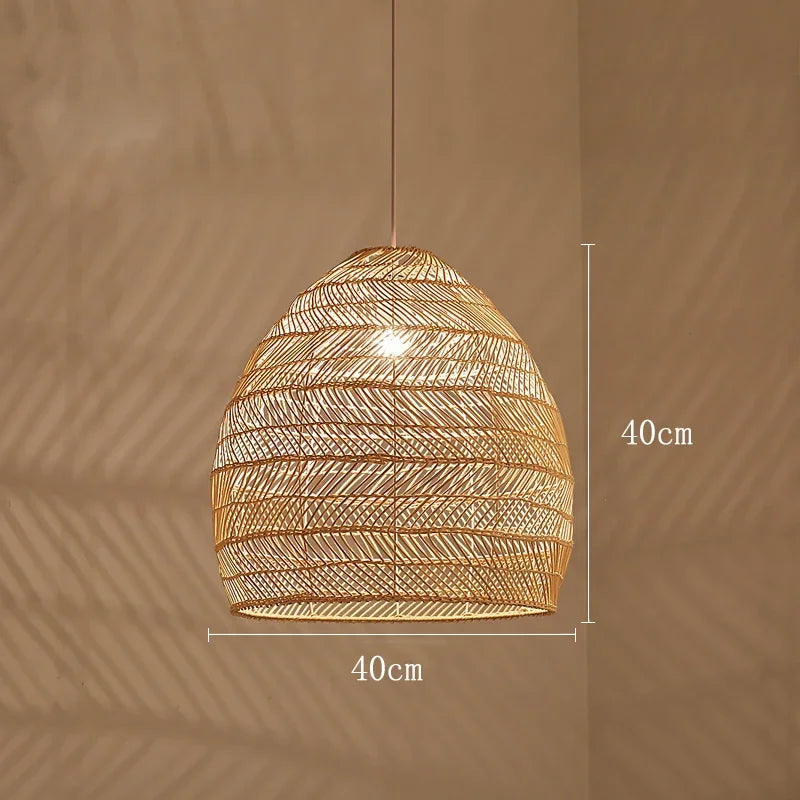 Handmade vintage rattan pendant light for interior decoration