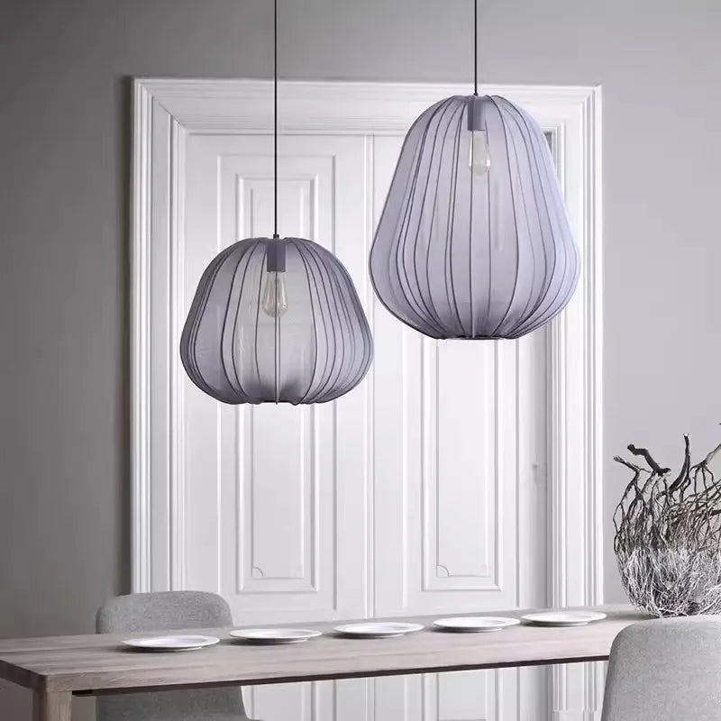 SANDYHA Moderne Nordique Lustre Tissu Lanterne Chambre Suspension Salon Salle À Manger Intérieur Décor À La Maison Chevet Restaurant - vue 5 sur 12