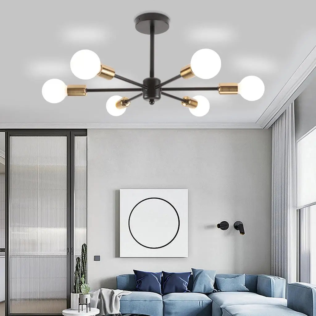 lustre industriel moderne à 4/6 têtes luminaria lampara - vue 7 sur 10