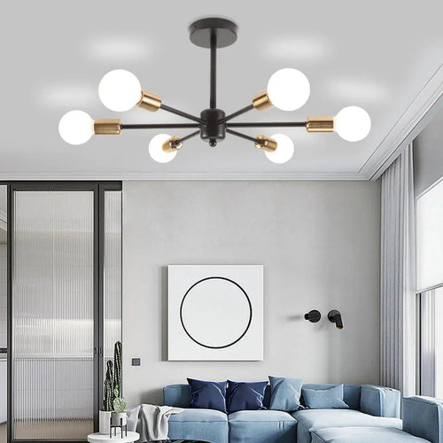 lustre industriel moderne à 4/6 têtes luminaria lampara