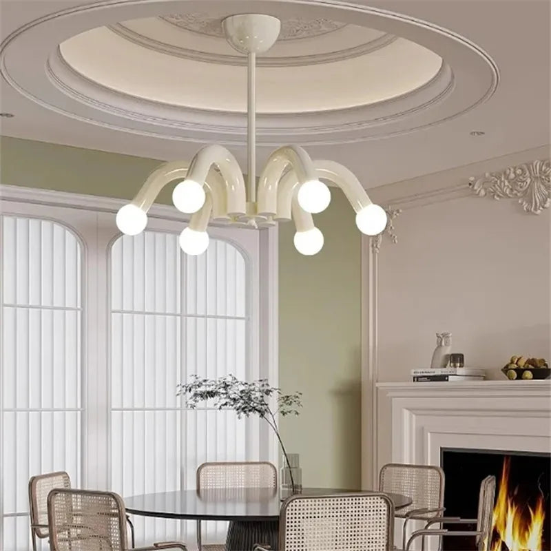 lustre nordique à led style art déco pour décoration élégante - vue 5 sur 9