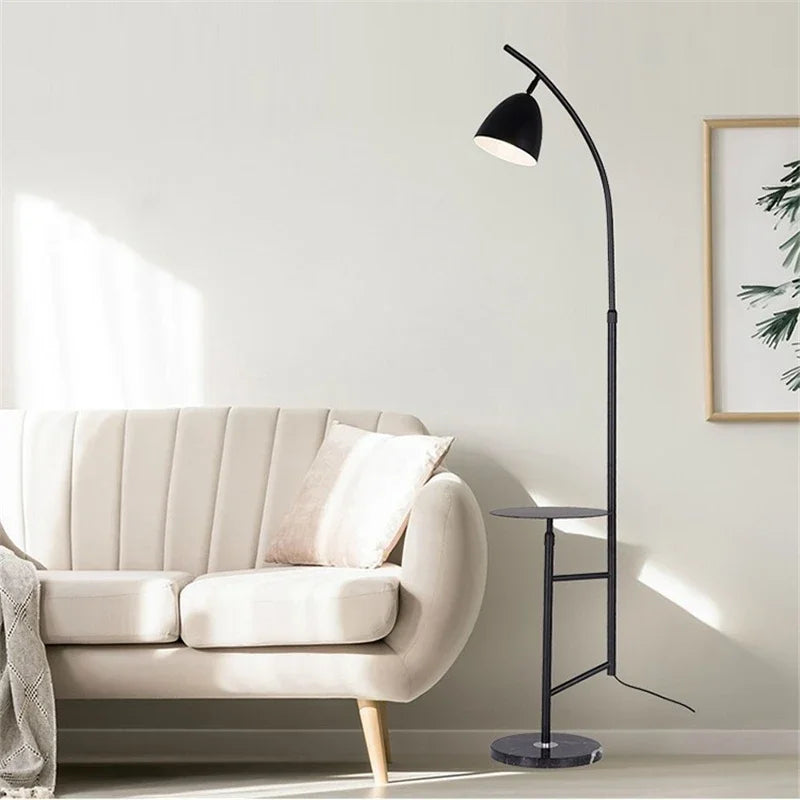 Nordique Designr étagère dorée lampadaires pour Table à thé salon canapé support lampe fer Art marbre chambre chevet lumière verticale
