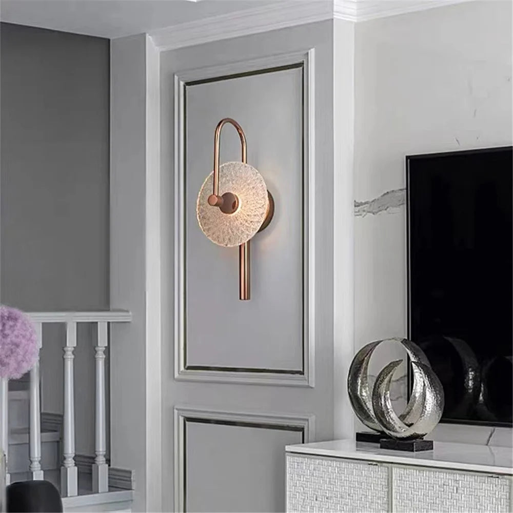 applique murale led ronde en verre de luxe pour éclairage artistique - vue 5 sur 7