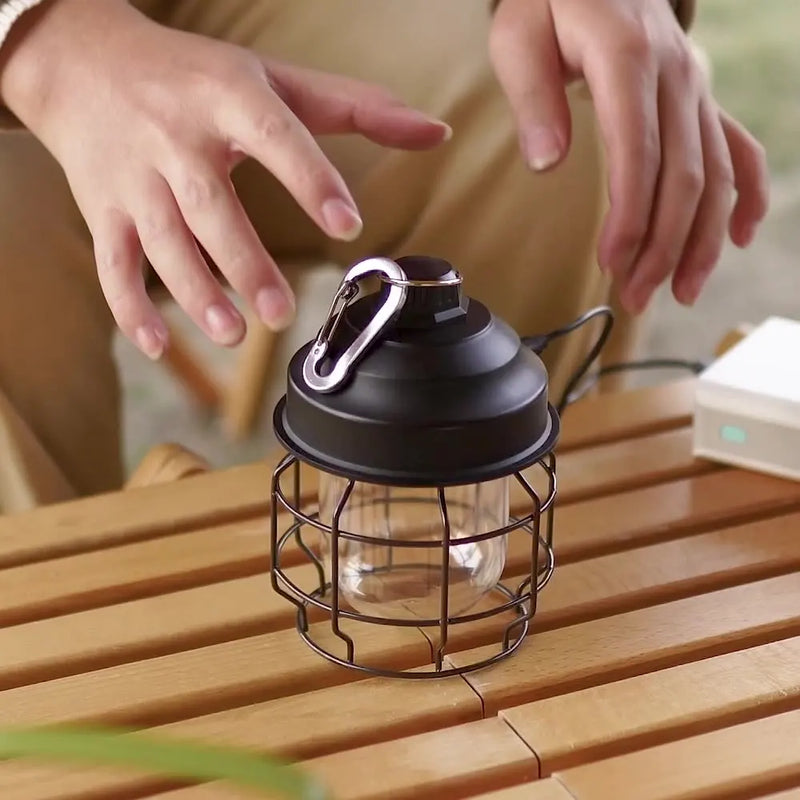 lanterne rétro rechargeable à LED pour jardin extérieur vintage