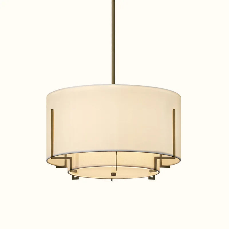lustre en tissu chinois rond style rétro pour intérieur élégant - vue 4 sur 9