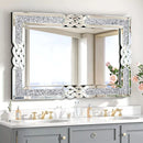 miroir mural en verre avec cadre décoratif en cristal bling