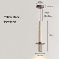 suspension LED nordique moderne chambre chevet longue ligne Simple décor à la maison jaune noir pierre