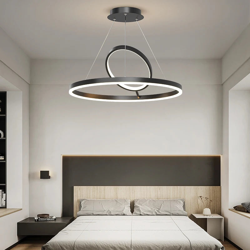lustre led moderne nordique simple style anneau - vue 3 sur 12