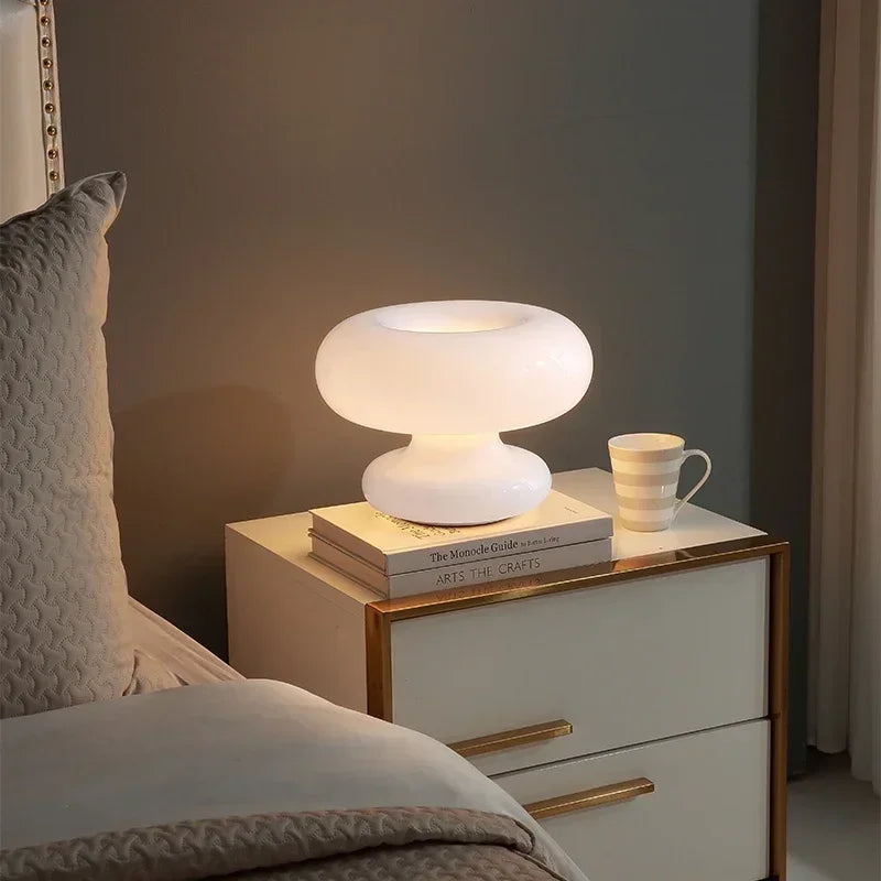 lampe de chevet circulaire design tendance en verre pour décoration - vue 6 sur 6