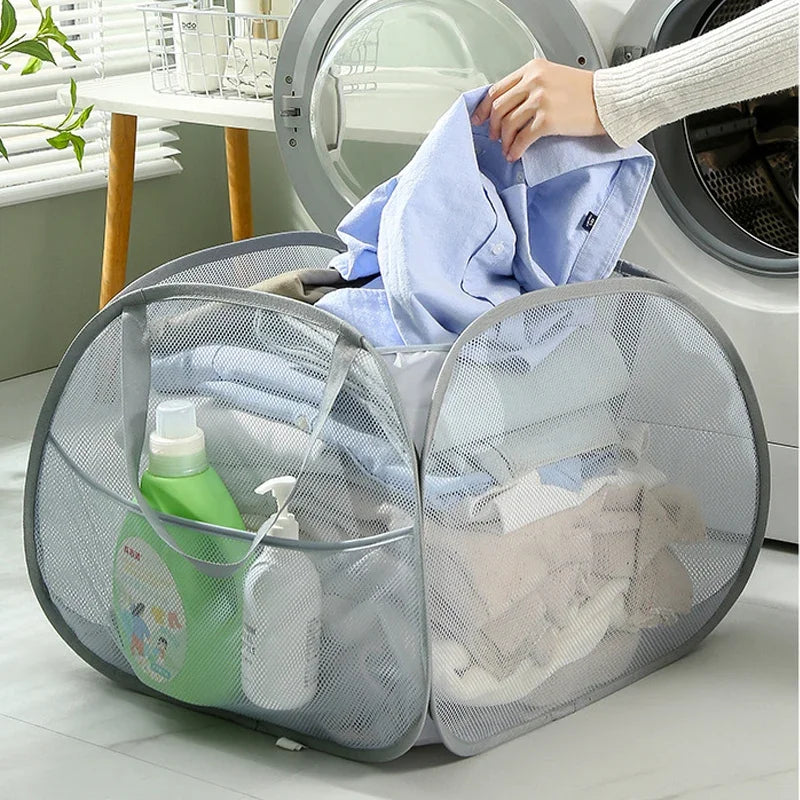 panier à linge pliable avec poignées renforcées pour le transport - vue 4 sur 11