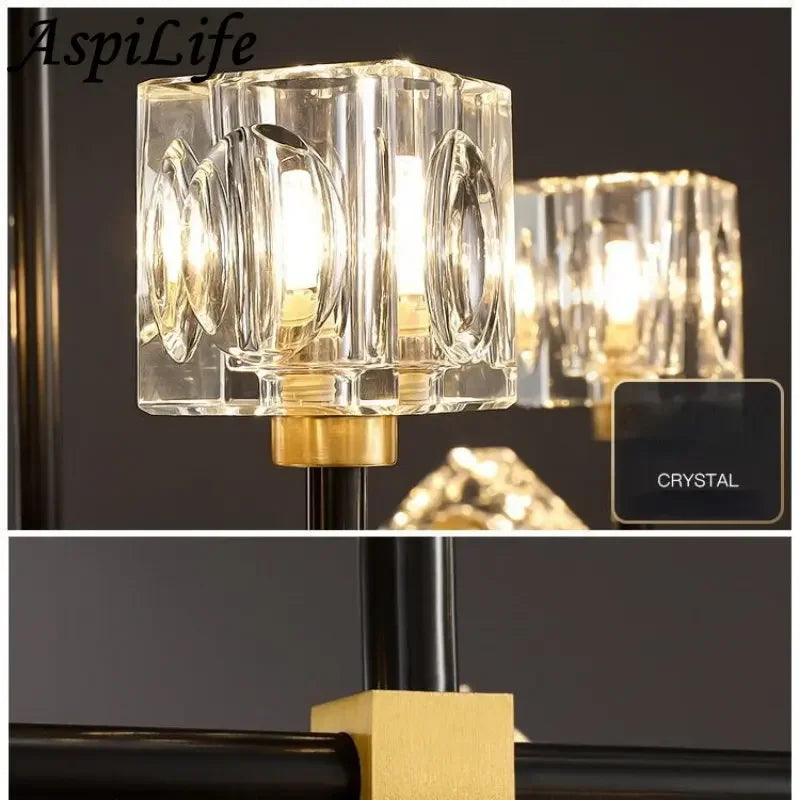 lustre cristal led décoration minimaliste maison salon chambre