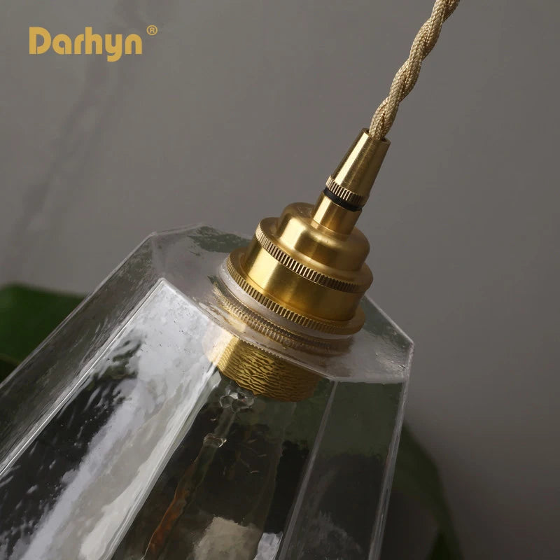 lampes suspendues modernes laiton verre rétro - vue 7 sur 7