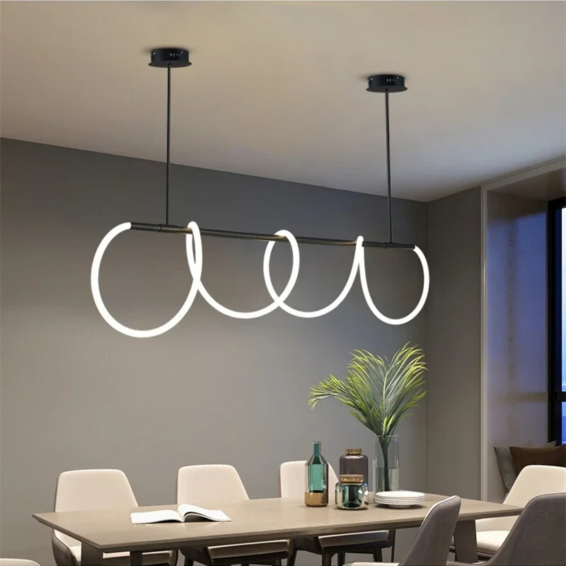Nordic Modern Round Ceiling Chandelier For Living Room Restaurant Bedroom Hotel Home Decor Hanging Led Lamp Lustre Lighting - vue 5 sur 16