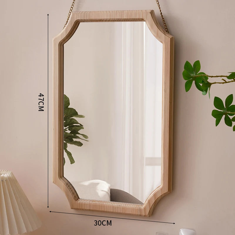 miroir vintage en bois massif pour maquillage étanche et antirouille - vue 8 sur 15