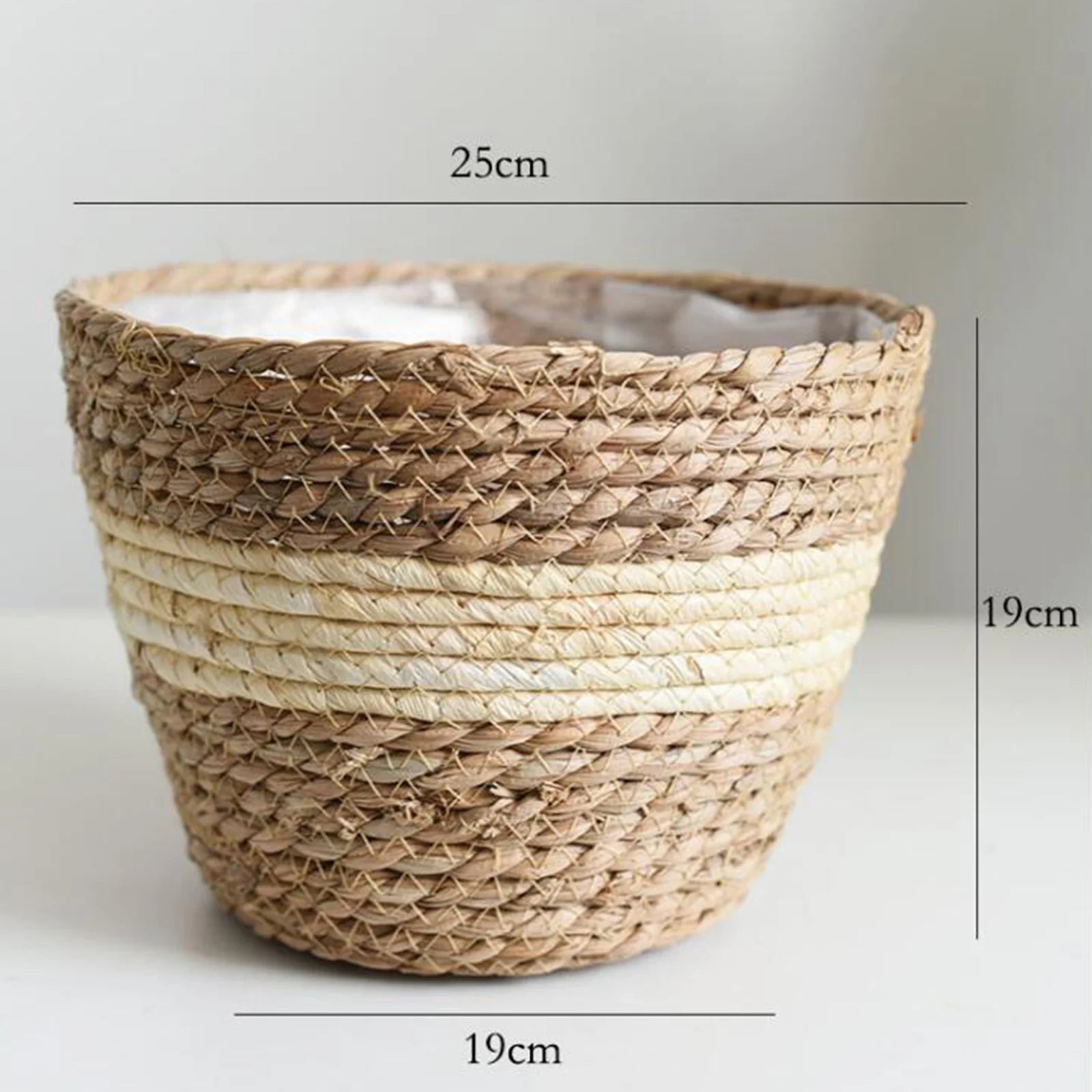 doublures en rotin pour paniers à plantes et décoration jardin - vue 10 sur 12