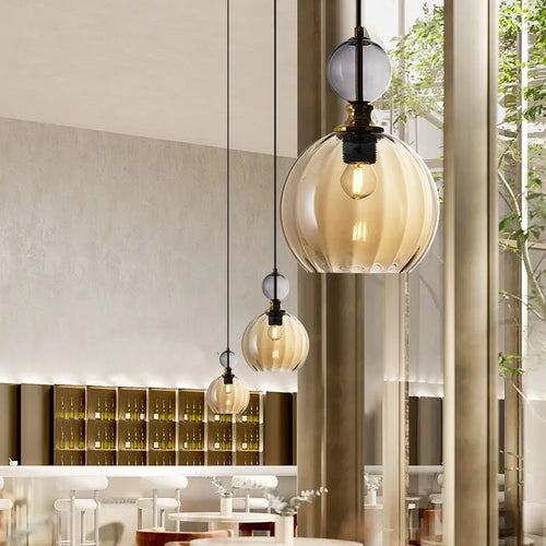 Suspension design coloré verre nordique maison décor