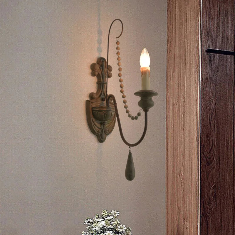 applique murale rétro en bois style campagnard américain décoratif - vue 4 sur 10