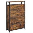 VASAGLE Shoe Cabinet, Slim Shoe Rack, 3-Leaf Shoe Storage Cabinet, Holds 15-24 Pairs, Dustproof, 30 x 80 x 130 cm, for Entryway